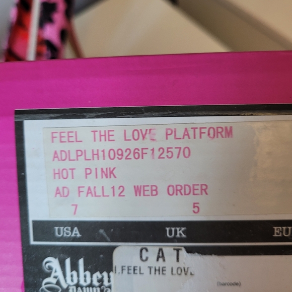 Abbey Dawn Feel The Love Platform Heels, BNIB with flaws, Size 7 - Picture 11 of 11